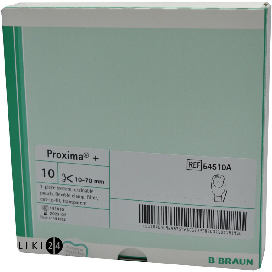 Калоприемник proxima + однокомпонентный открытый мешок с фильтром, прозрачный, 10-70 мм №10: цены и характеристики
