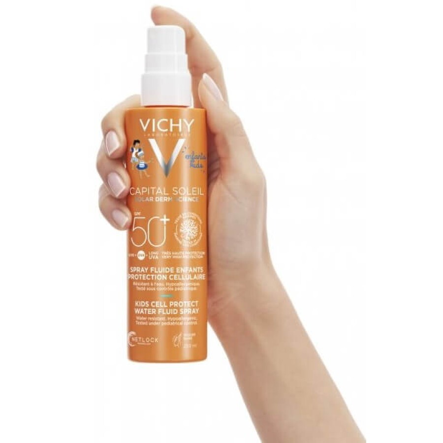 Спрей-флюид Vichy Capital Soleil солнцезащитный, водостойкий, для чувствительной кожи детей SPF50+, 200 мл: цены и характеристики