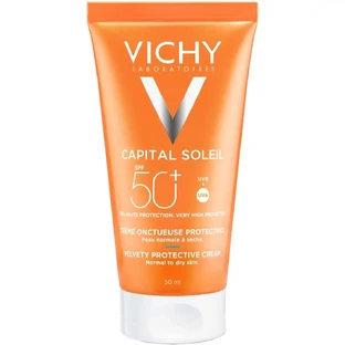 Крем для лица VICHY (Виши) Капиталь Солей солнцезащитный тройное действие для нормальной и сухой чувствительной кожи SPF50+ 50 мл