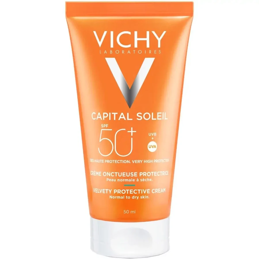 Крем для лица VICHY (Виши) Капиталь Солей солнцезащитный тройное действие для нормальной и сухой чувствительной кожи SPF50+ 50 мл: цены и характеристики