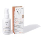 Сонцезахисний невагомий флюїд Vichy Capital Soleil проти ознак фотостаріння шкіри обличчя з універсальним тонувальним пігментом SPF 50+, 40 мл