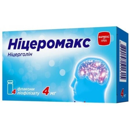 Ніцеромакс ліофіл. д/р-ну д/ін. 4 мг фл., пачка картон. №4