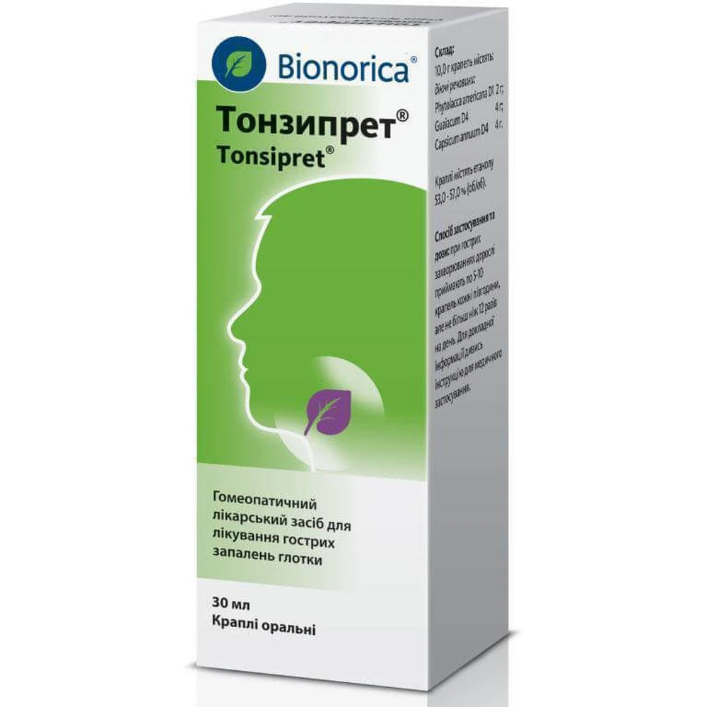 Тонзипрет крап. орал. фл. 30 мл: ціни та характеристики