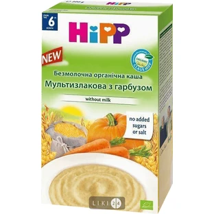 Детская каша HiPP 5 злаков с тыквой органическая безмолочная с 6 месяцев, 200 г 