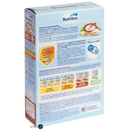 Дитяча каша Nutrilon 7 злаків з яблуком молочна з 8 місяців, 225 г: ціни та характеристики