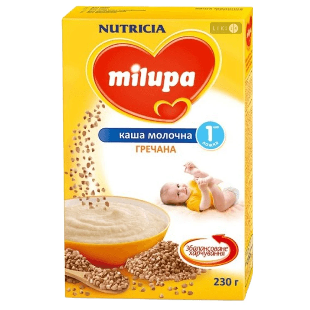 Дитяча каша Milupa гречана молочна з 6 місяців, 230 г: ціни та характеристики