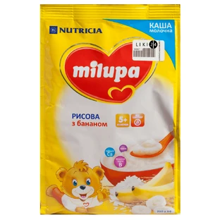 Дитяча каша Milupa Рисова з бананом молочна з 5 місяців, 210 г