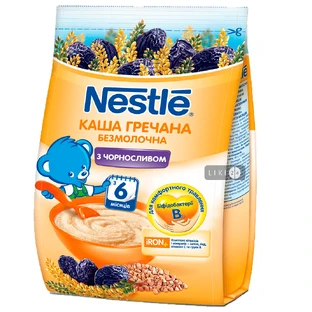 Безмолочна каша Nestle Гречана з чорносливом і біфідобактеріями з 6 місяців 180 г