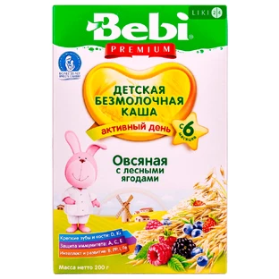 Детская каша Bebi Овсяная с лесными ягодами безмолочная с 6 месяцев, 200 г 