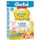 Детская каша Bebi Premium 5 злаков с малиной и абрикосом молочная с 6 месяцев,  200 г