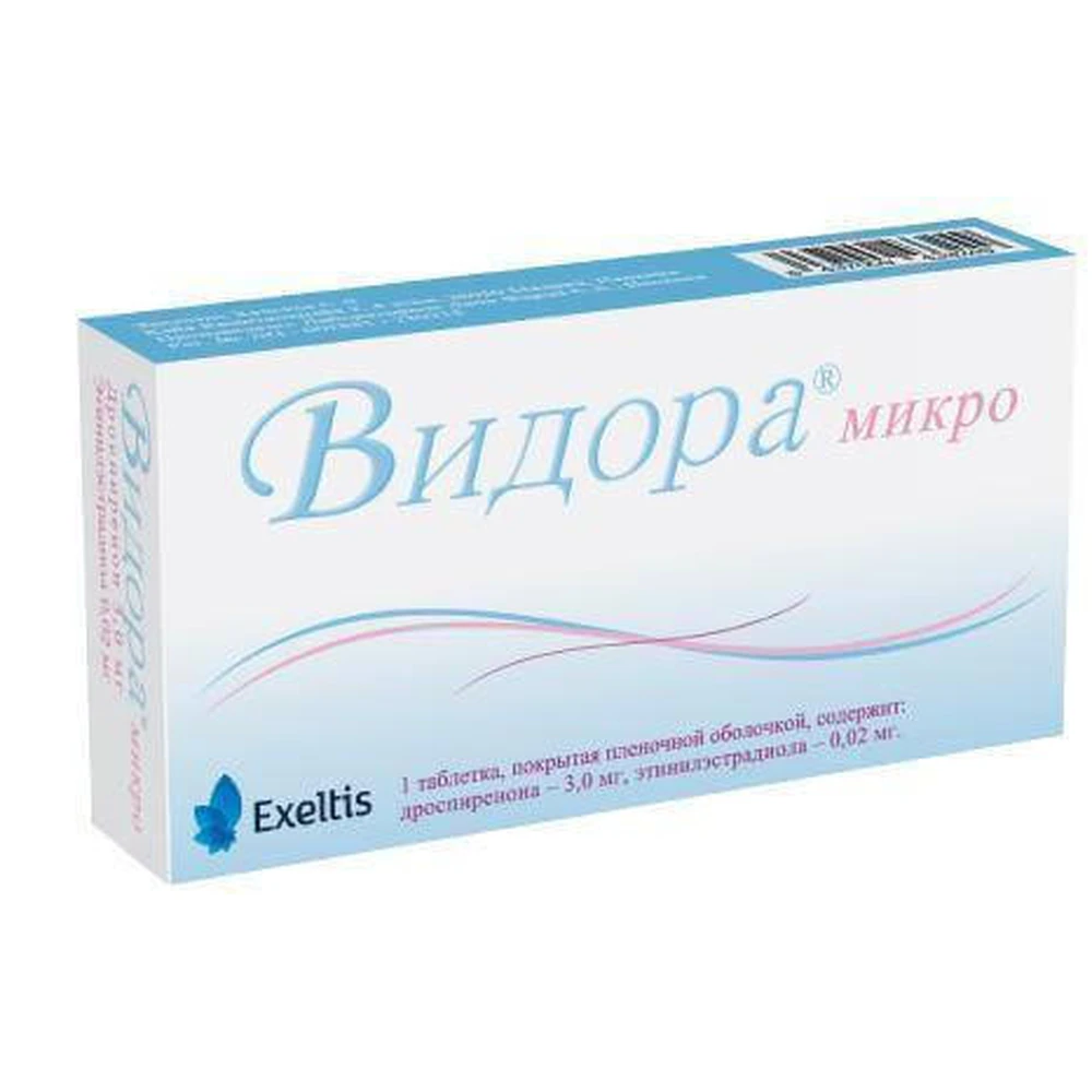 Відора Мікро табл. в/плівк. обол. 3 мг + 0,02 мг блістер №28: ціни та характеристики
