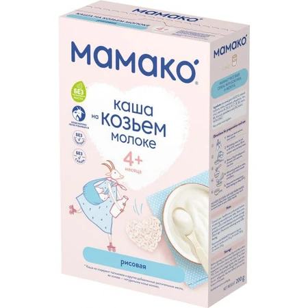 Молочна каша Mамако Рисова на козячому молоці 200 г: ціни та характеристики