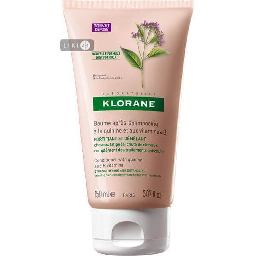 Бальзам Klorane Укрепляющий с хинином и витамином b против выпадения волос, 150 мл: цены и характеристики