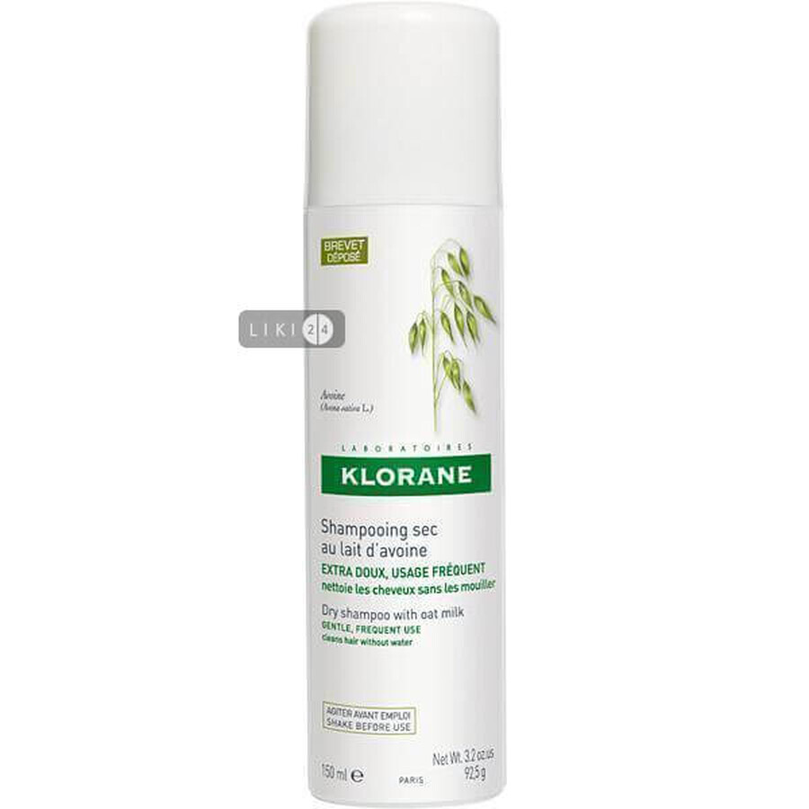 Шампунь Klorane з екстрактом вівса сухий ніжний спрей для нормального волосся, 150 мл флакон: ціни та характеристики