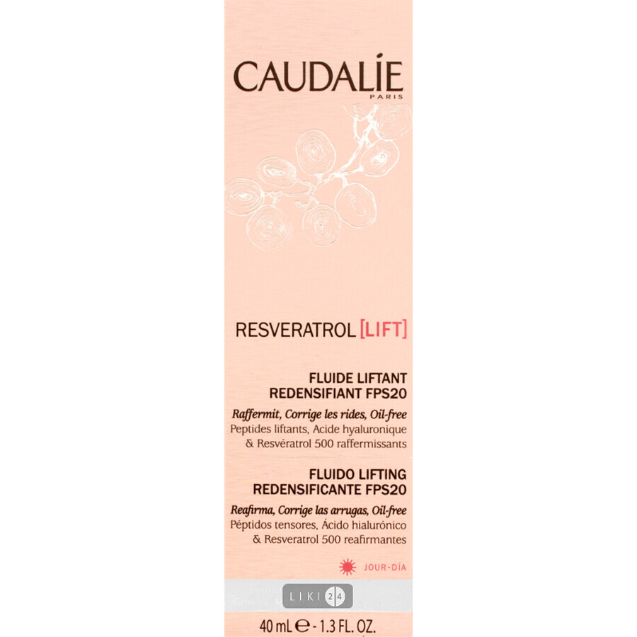 Флюид-лифтинг для лица Caudalie SPF 20 Resveratrol Lift, 40 мл: цены и характеристики