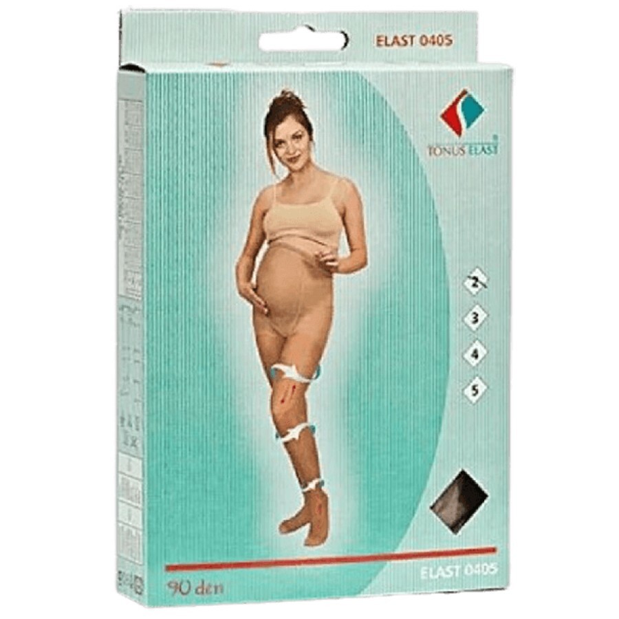 Колготки Tonus Elast 0405 (10-18 mmHg) медичні еластичні компресійні для вагітних, розмір 3, 1 рост, бежевий: ціни та характеристики