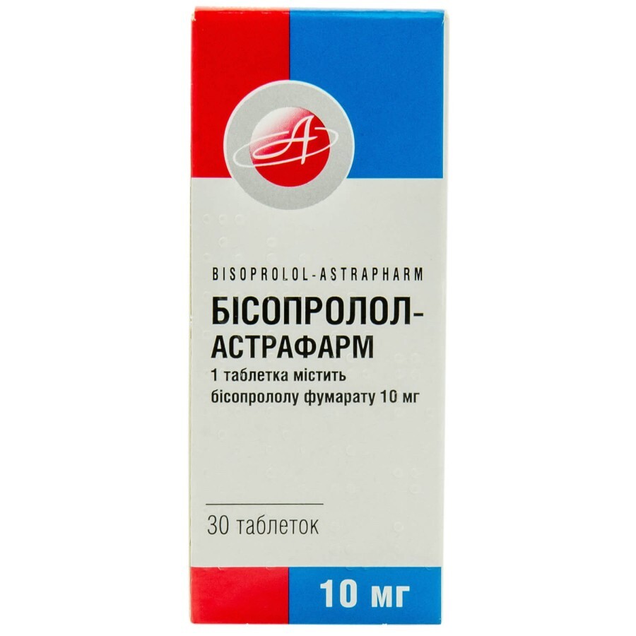 Бисопролол-астрафарм таблетки 10 мг блистер №30