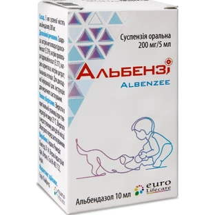 Альбензи 200 мг/5 мл суспензия оральна флакон, 10 мл