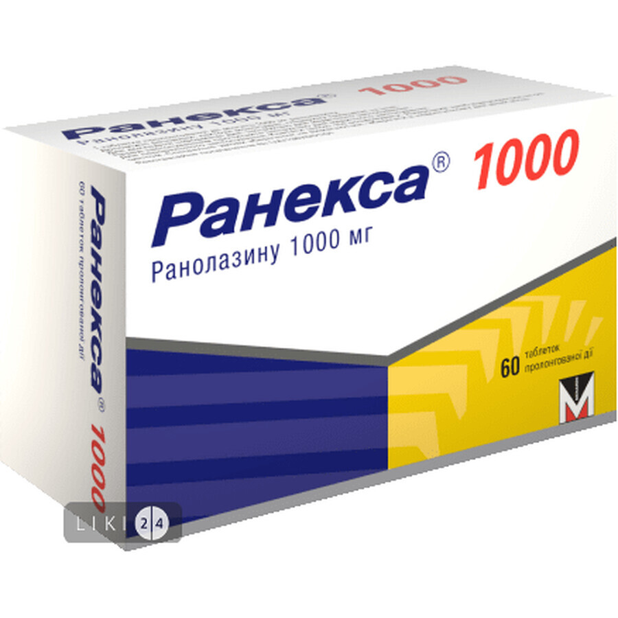 Ранекса 1000 табл. пролонг. дії 1000 мг блістер №60: ціни та характеристики