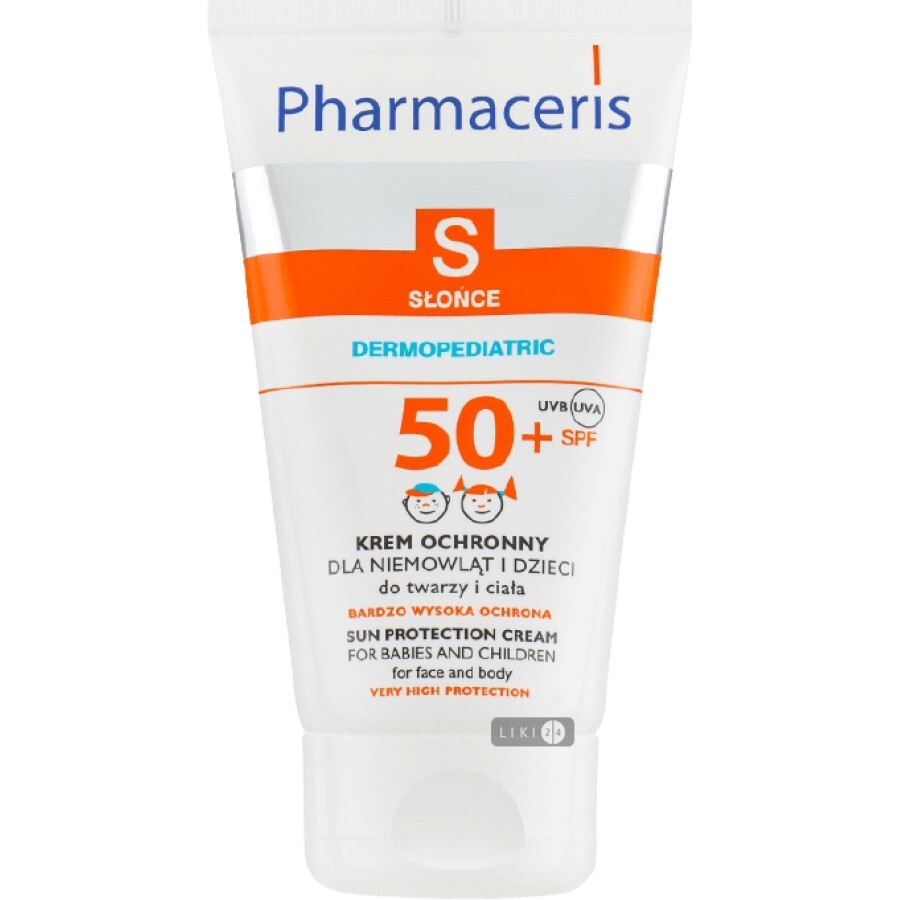 Сонцезахисний крем для обличчя та тіла дітей і новонароджених Pharmaceris S Sun Protection SPF50+ 125 мл: ціни та характеристики