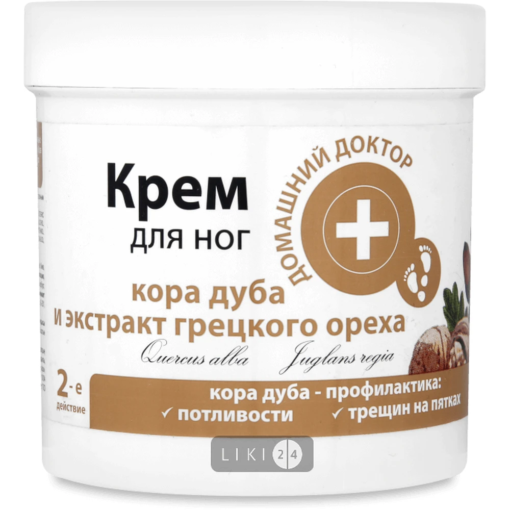 Крем для ног Домашний доктор с корой дуба и экстрактом грецких орехов 250 мл: цены и характеристики