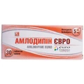 Амлодипін Євро таблетки по 5 мг №30 (10х3) у стрип.