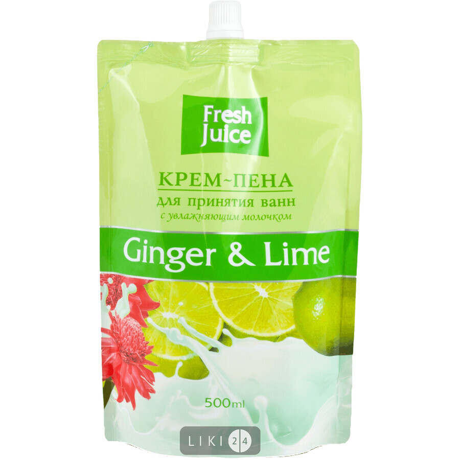 Крем-пена для принятия ванн серии "fresh juice" дой-пак 500 мл, Ginger & Lime: цены и характеристики
