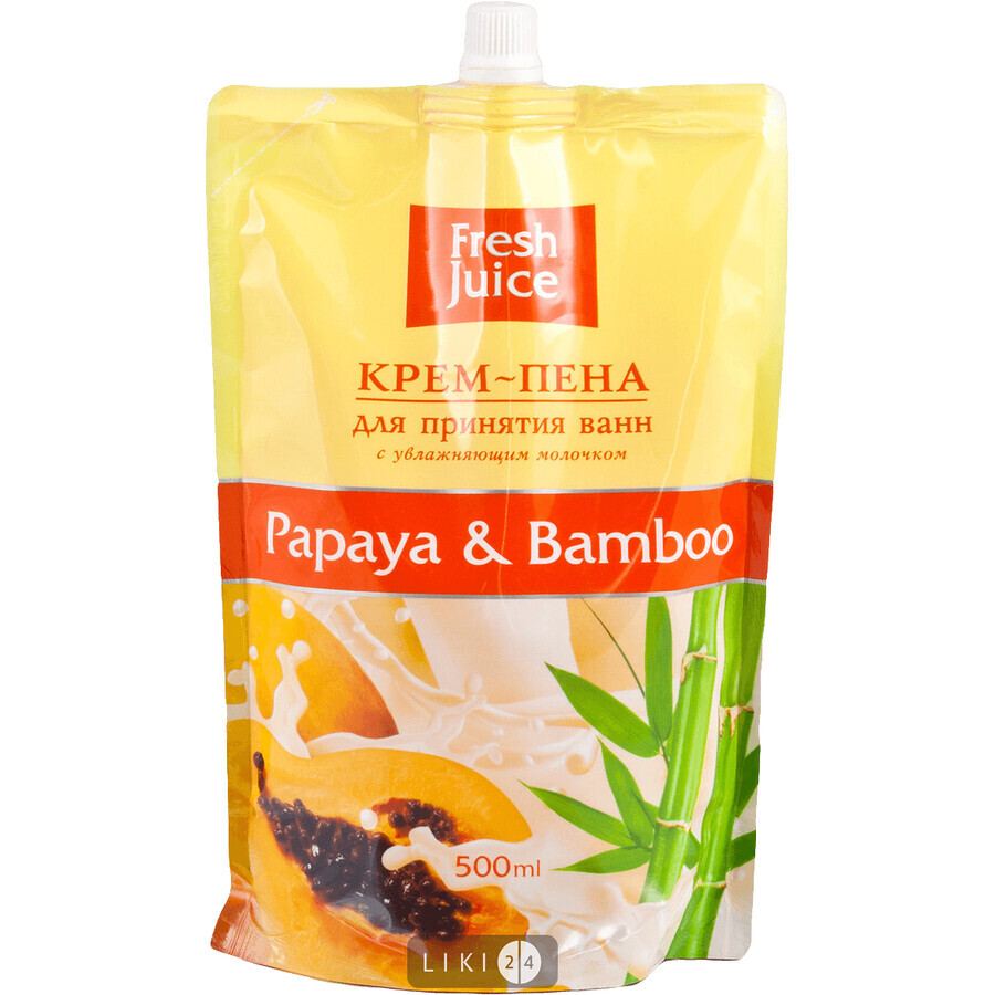 Крем-піна для прийняття ванн серії "fresh juice" дой-пак 500 мл, Papaya & Bamboo: ціни та характеристики