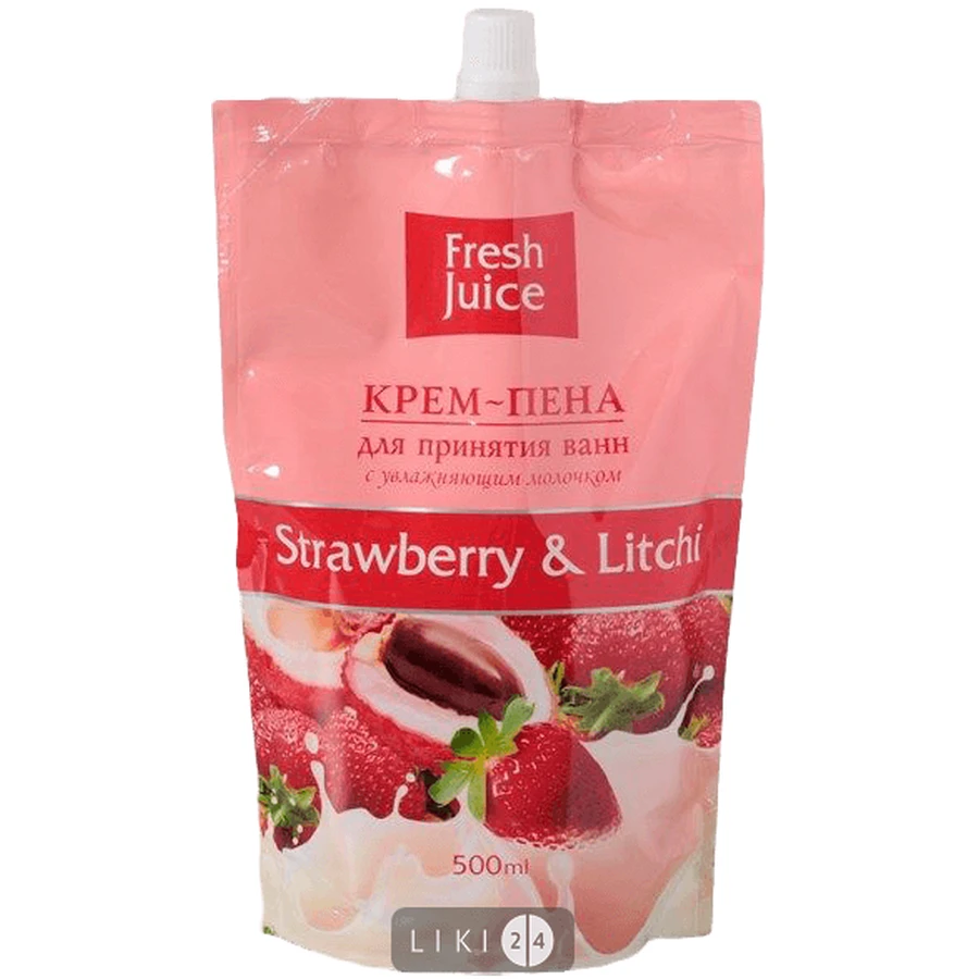 Крем-пена для принятия ванн серии "fresh juice" дой-пак 500 мл, Strawberry & Litchi: цены и характеристики