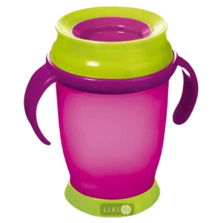 Кружка-непроливайка Lovi Junior 360 с ручками Розовая 250 мл 1/556