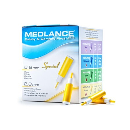 Ланцети Medlance Plus Special глибина проколу 2 мм стерильні G21, 200 шт