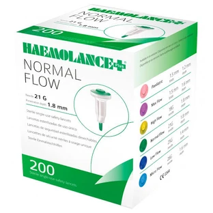 Ланцеты Haemolance Plus Normal Flow Т420 игла 21G, 1,8 мм, автоматические №200