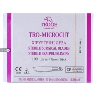 Лезо для скальпелю Troge Tro-Microcut хірургічне стерильне розмір 22, №100