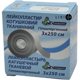 Лейкопластир котушковий тканинний С-Пласт 3 см х 250 см