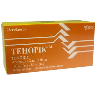 Тенорік табл. в/плівк. обол. 100 мг + 25 мг №28