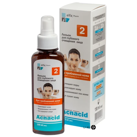 Лосьйон Elfa Pharm Acnacid для глибокого очищення обличчя 150 мл: ціни та характеристики
