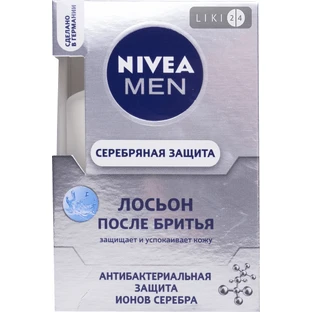 Лосьон после бритья Nivea Men Серебряная защита с ионами серебра и антибактериальным эффектом 100 мл