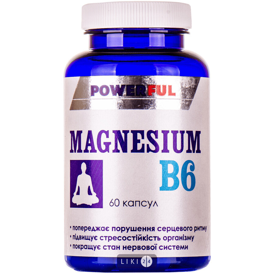 Магнезіум В6 1 г POWERFUL капсули, №60: ціни та характеристики