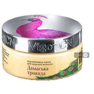 Маска відновлююча Vigor для жирного волосся дамаська троянда 180 мл