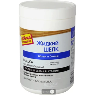 Маска Dr. Sante Жидкий Шелк Объем и сияние для длинных и секущихся волос 1000 мл