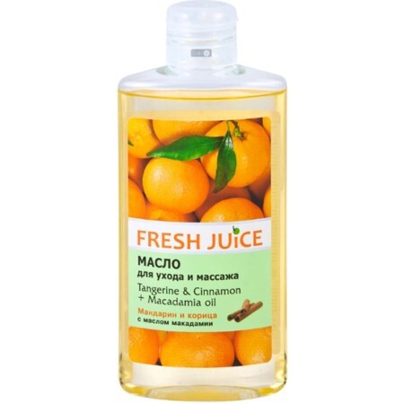 Олія Fresh Juice Tangerine & Cinnamon + Macadamia oil для догляду і масажу, 150 мл 