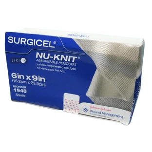 Рассасывающийся гемостатический материал Surgicel Nu-knit 1943GB, 7,5 см х 10 см