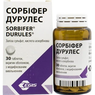 Сорбіфер Дурулес табл., в/о, з модиф. вивільн. фл. №30