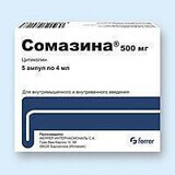 Сомазина р-н д/ін. 500 мг амп. 4 мл №5