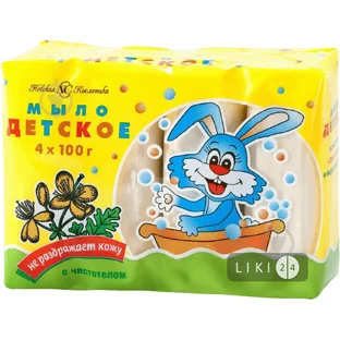 Детское мыло Невская Косметика с чистотелом 100 г 4 шт