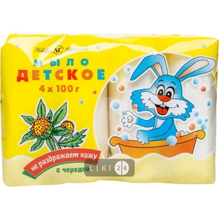 Детское мыло Невская Косметика с чередой 100 г 4 шт