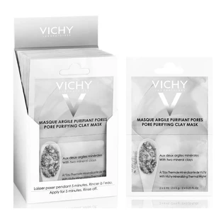 Минеральная маска с глиной Vichy очищающая поры кожи лица 2 х 6 мл