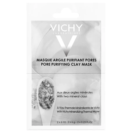 Мінеральна маска з глиною Vichy, що очищає пори шкіри обличчя 2 х 6 мл: ціни та характеристики