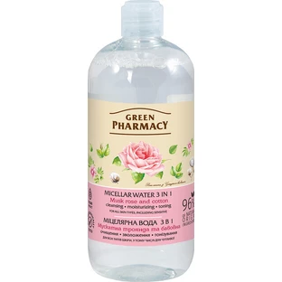 Мицеллярная вода Green Pharmacy  3 в 1 Мускатная роза и хлопок 500 мл