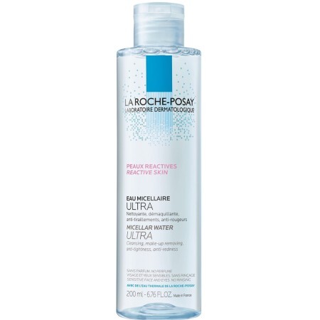 Міцелярна рідина La Roche-Posay Micellar Water Ultra Reactive Skin для гіперчутливої шкіри обличчя, 200 мл